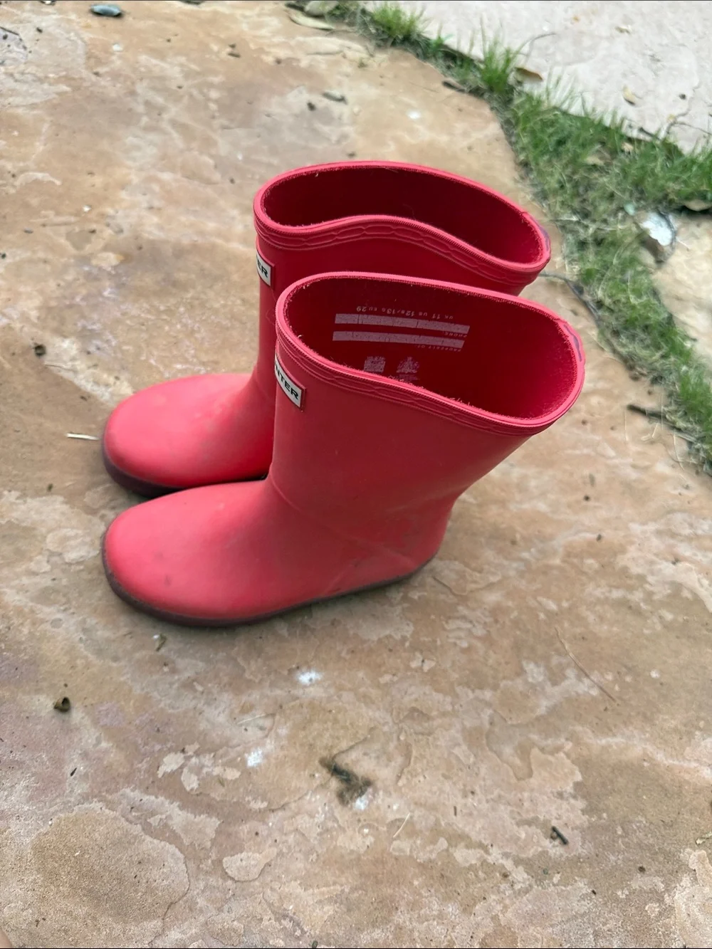 Hunter Kids Red Waterproof Rain Boots - Classic Pull-On Wellies